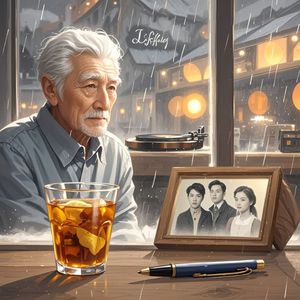钢笔里的黄昏-饭团