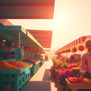 눈길을 끄는 멜로디, 부드러운 심벌즈 탭, 유쾌한 당김음이 특징인 Sunny Day 피아노 곡으로 활기 넘치는 거리 시장 장면에 이상적입니다