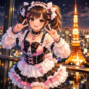 かわいく とうきょうたわー やけい みる