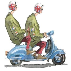 jeg sitter her og runker min moped