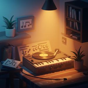 섬세한 피아노 음표와 미묘한 주변 레이어가 있는 미니멀하고 감성적인 음악