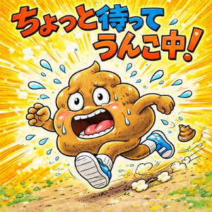 ちょっと待ってうんこ中！