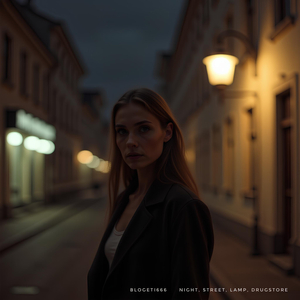 Night, Street, Lamp, Drugstore