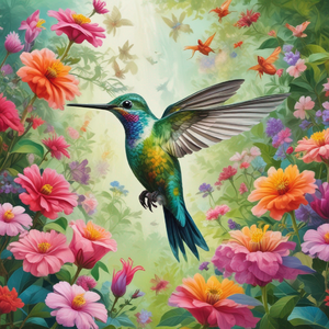 Flower and Hummingbird