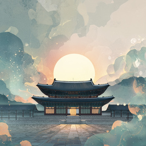 아침 햇살 비추는 사정전