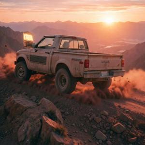 Bakkie teen die berg op