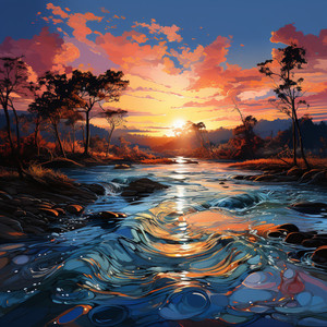 Paisaje Acuático Guiado Por La Serenidad