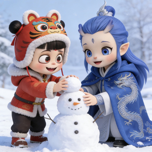 哪吒敖丙冬日堆雪人-第13集