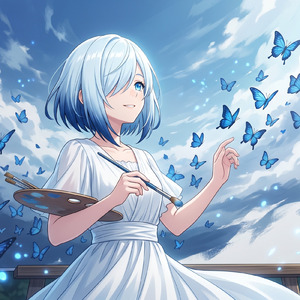 舞い昇る白群