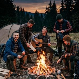 Ognisko z chlopakami