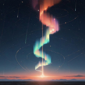 夜明けの空に光る五つの星