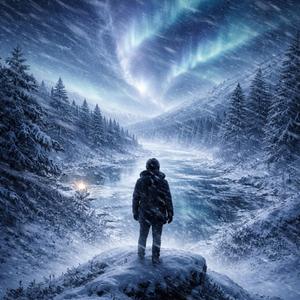 Alone in a snowstorm