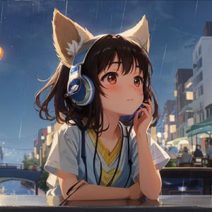 雨の日のカフェ