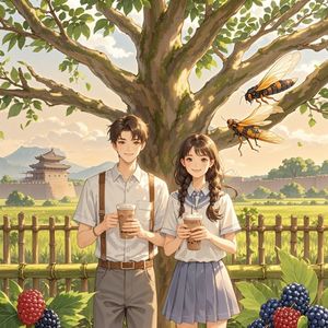 屋后的老槐树下_时光烙印