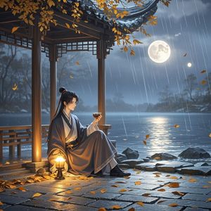 秋夜独酌-云海观澜