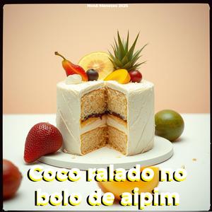 Coco ralado no bolo de aipim.