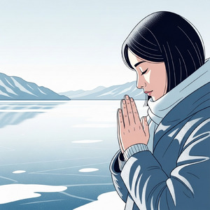 凍る湖に祈りを