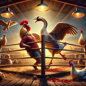 Храбрость гуся (Петух лишился крыл)