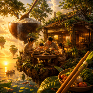 Đèo mẹ làm cụ cái bát cơm cháy cháy này