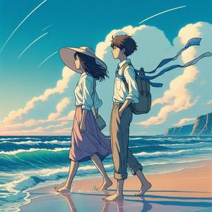 해변을 함께 거닐며