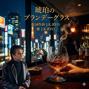 琥珀のブランデーグラス