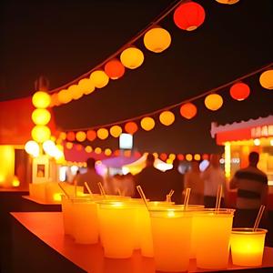 밝고 그루비하며 신나는 강한 타악기, 비트, 그루비 베이스, 강하고 빠른 템포, EDM, 즐거운 축제 트랙