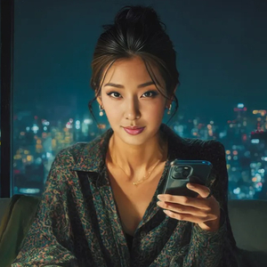 送信前の親指
