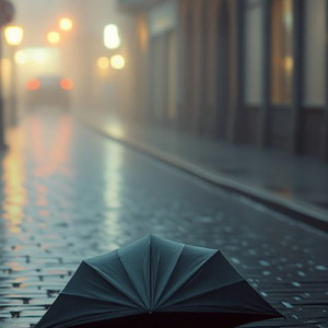 傘の下の静けさ