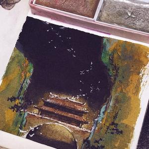 晚夜微雨问海棠