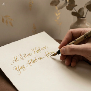 Al Eline Kalemi Yaz Allah'ın Adını