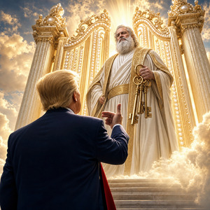 At the Huge Pearly Gates