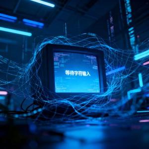 这屏幕闪烁微光 在等待字符的网