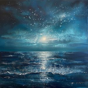 ゆらめく夜の海