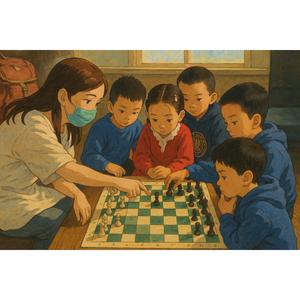 老师谢谢你，教会我下棋