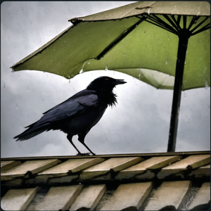 雨天我躲在屋檐下