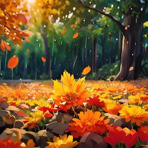 落叶小径的宁静时光