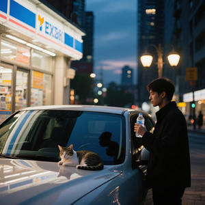 便利店门口的猫