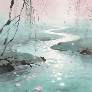 流水落花春去也