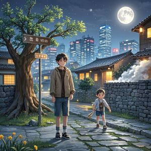 月光下的路牌_天地之间