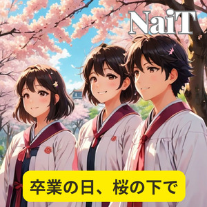 卒業の日、桜の下で