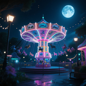 真夜中の遊園地