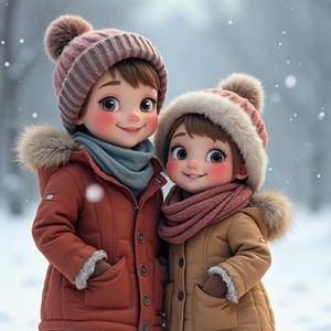 雪の中のフタリ