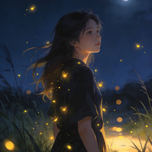夜、萤火虫和你