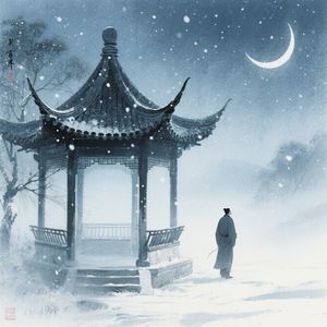 残月落影