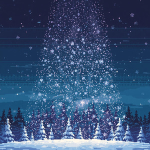 夜空から舞い降りるパウダースノー