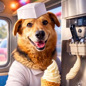 Benny pes zmrzlinár