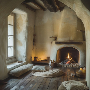 Paz Del Sueño Al Resplandor Del Fuego