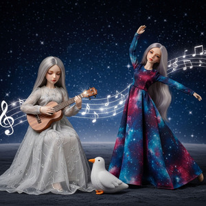 ウクレレの 流麗なるシフォンと 踊り子の優雅