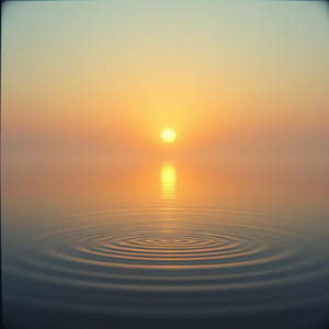 昇る朝日と共に朝のドライブ