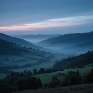Crepúsculo sobre vales .
